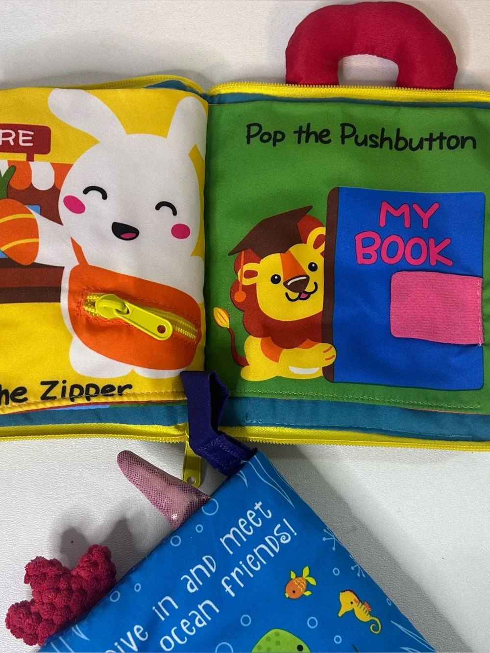 Ocean Fun & My Story Book Cloth Baby Books Soft Fabric Development Toys Crinkle